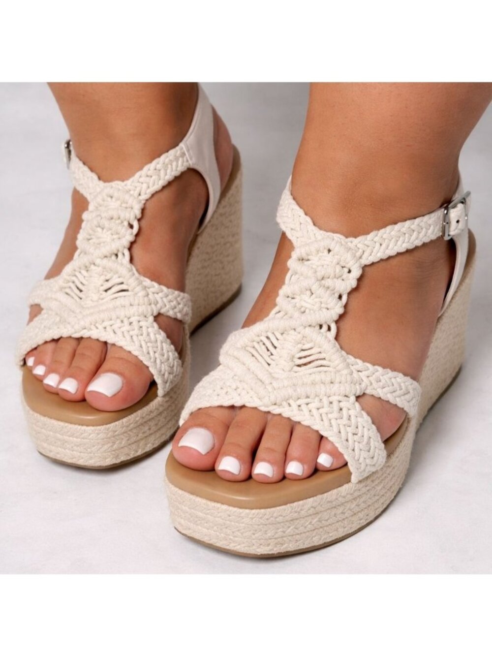 Torrid Macrame Espadrille Platform Wedge Sandal Size 7WW